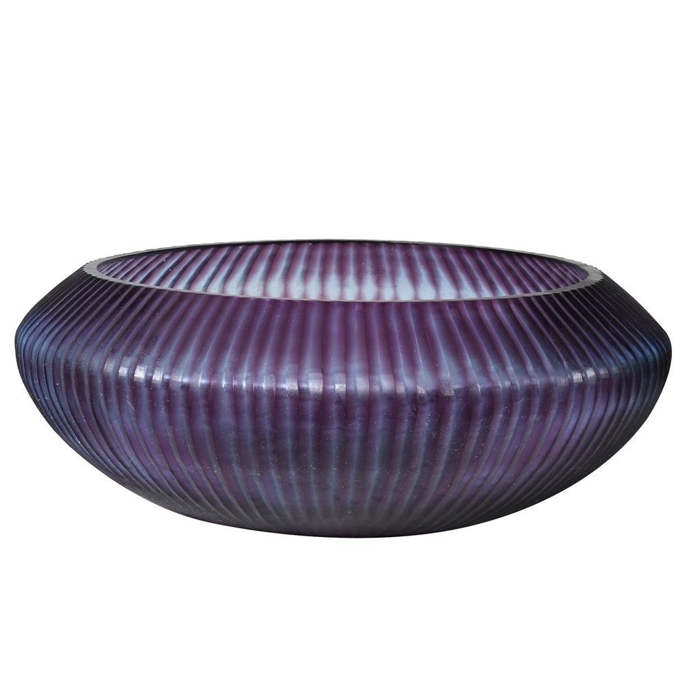 Purple Ribbed Bowl Richard Grafton Interiors