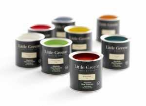 A set of various Little Greene paint pots